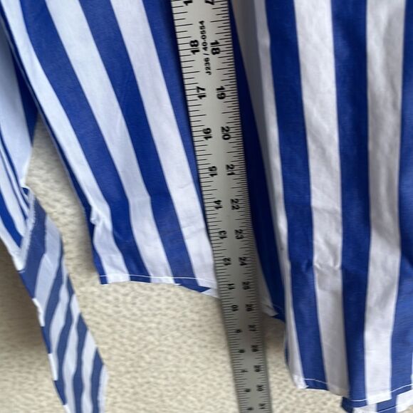 J Crew Garçon classic shirt in stripe cotton poplin Size 6 Blue White - Picture 6 of 9